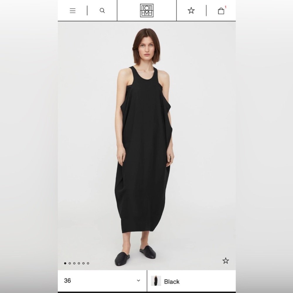 Toteme Satin drop dress black